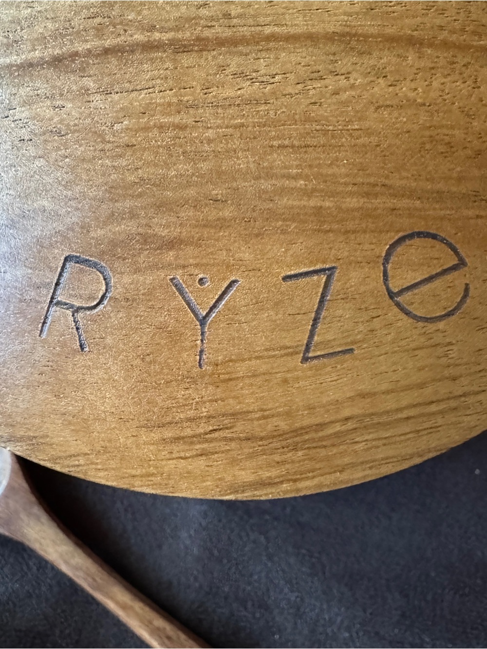 RYZE Wooden Acacia Jar with Measuring and Stir Scoops - Picture 2 of 4